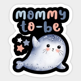 Mommy to be Baby shower Hello little One Sweet little seal cute baby outfit Sticker